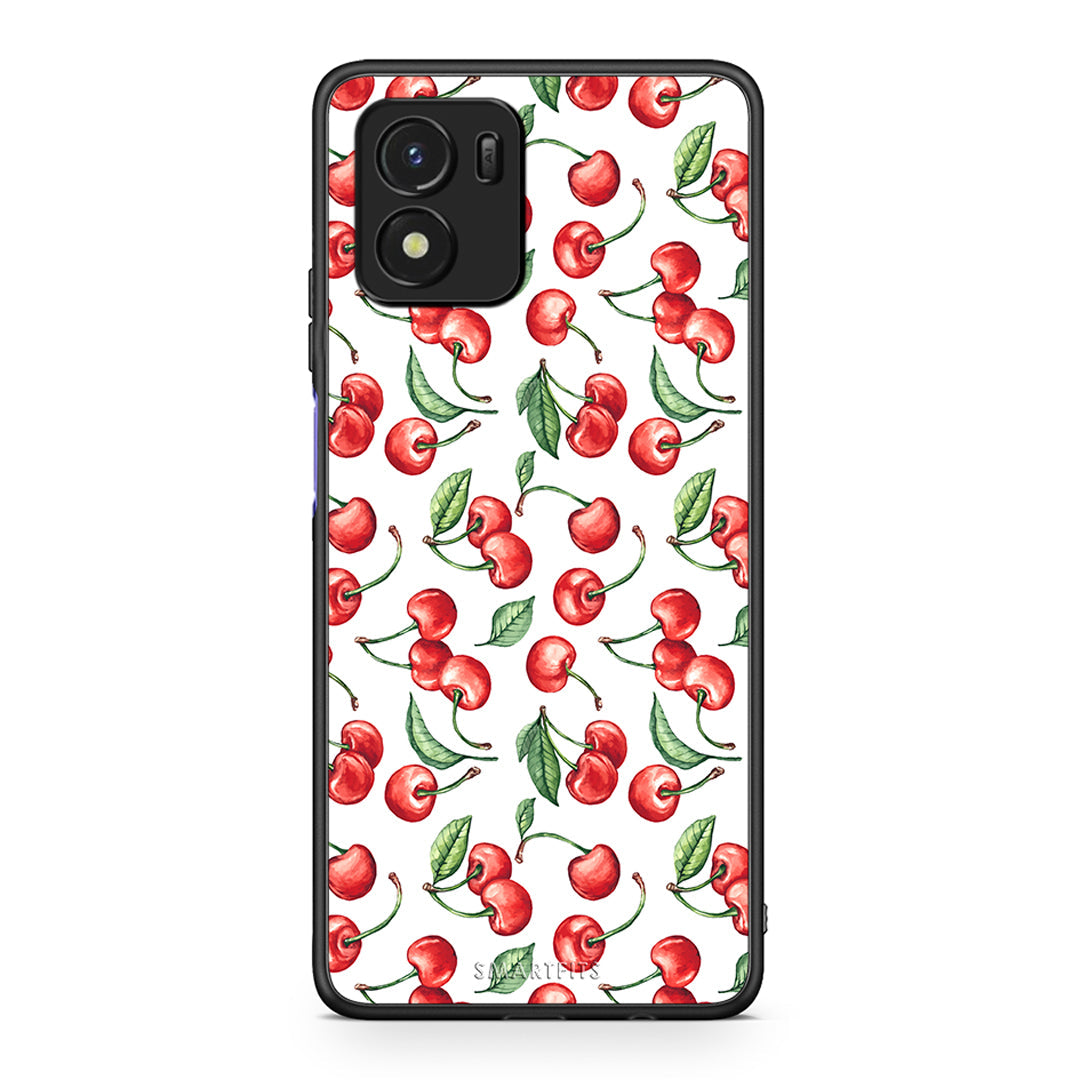 Vivo Y01 / Y15s Cherry Summer θήκη από τη Smartfits με σχέδιο στο πίσω μέρος και μαύρο περίβλημα | Smartphone case with colorful back and black bezels by Smartfits