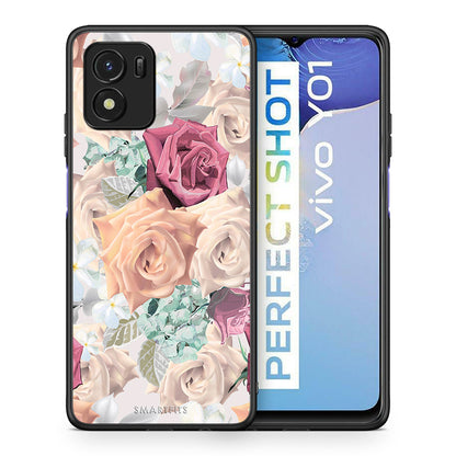 Θήκη Vivo Y01 / Y15s Bouquet Floral από τη Smartfits με σχέδιο στο πίσω μέρος και μαύρο περίβλημα | Vivo Y01 / Y15s Bouquet Floral case with colorful back and black bezels