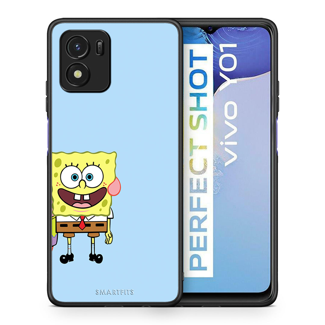 Θήκη Vivo Y01 / Y15s Friends Bob από τη Smartfits με σχέδιο στο πίσω μέρος και μαύρο περίβλημα | Vivo Y01 / Y15s Friends Bob case with colorful back and black bezels