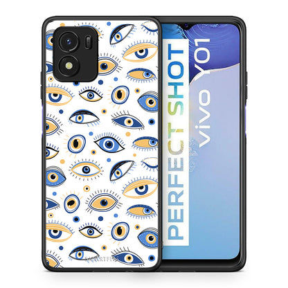 Θήκη Vivo Y01 / Y15s Ftou Ftou από τη Smartfits με σχέδιο στο πίσω μέρος και μαύρο περίβλημα | Vivo Y01 / Y15s Ftou Ftou case with colorful back and black bezels