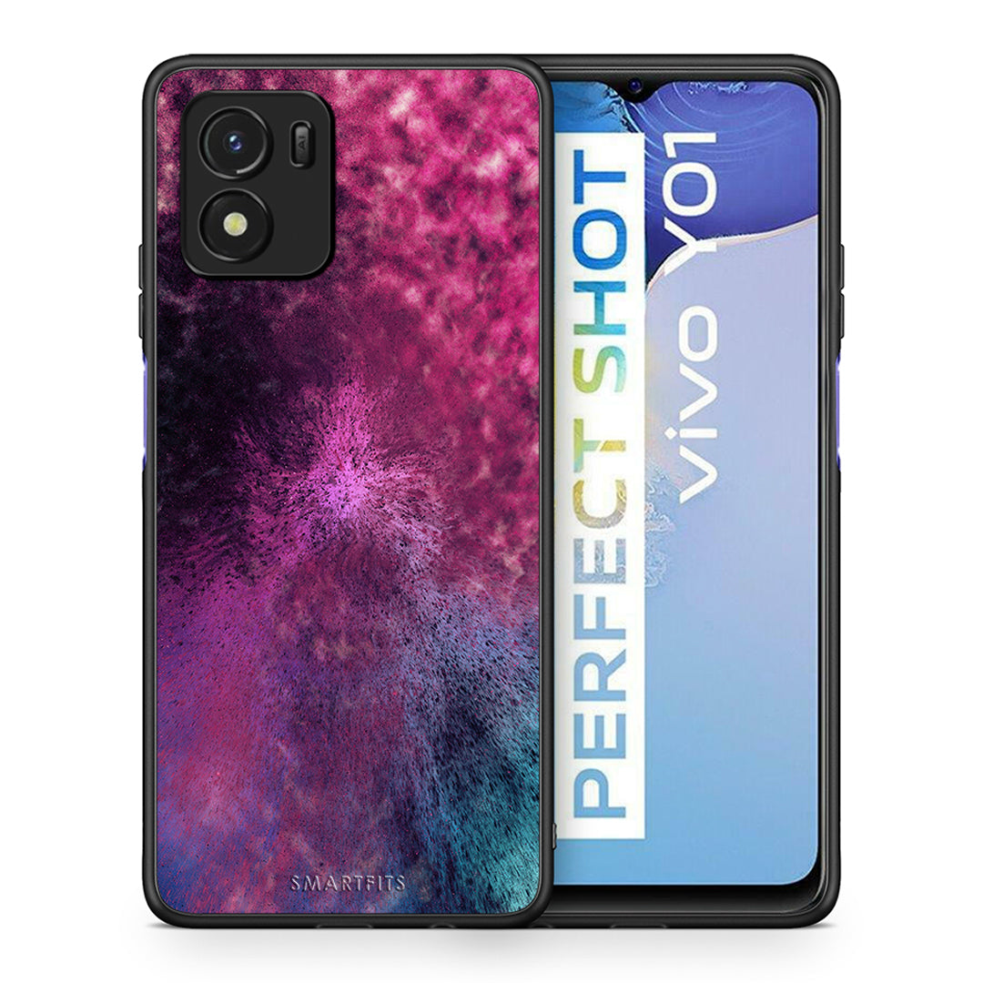 Θήκη Vivo Y01 / Y15s Aurora Galaxy από τη Smartfits με σχέδιο στο πίσω μέρος και μαύρο περίβλημα | Vivo Y01 / Y15s Aurora Galaxy case with colorful back and black bezels