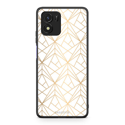 111 - Vivo Y01 / Y15s Luxury White Geometric case, cover, bumper