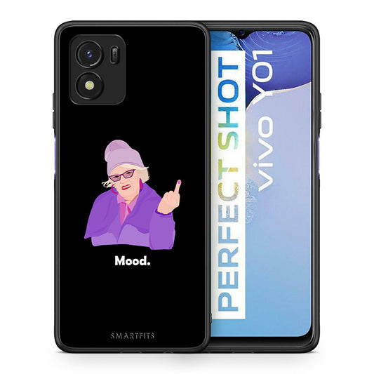 Θήκη Vivo Y01 / Y15s Grandma Mood Black από τη Smartfits με σχέδιο στο πίσω μέρος και μαύρο περίβλημα | Vivo Y01 / Y15s Grandma Mood Black case with colorful back and black bezels