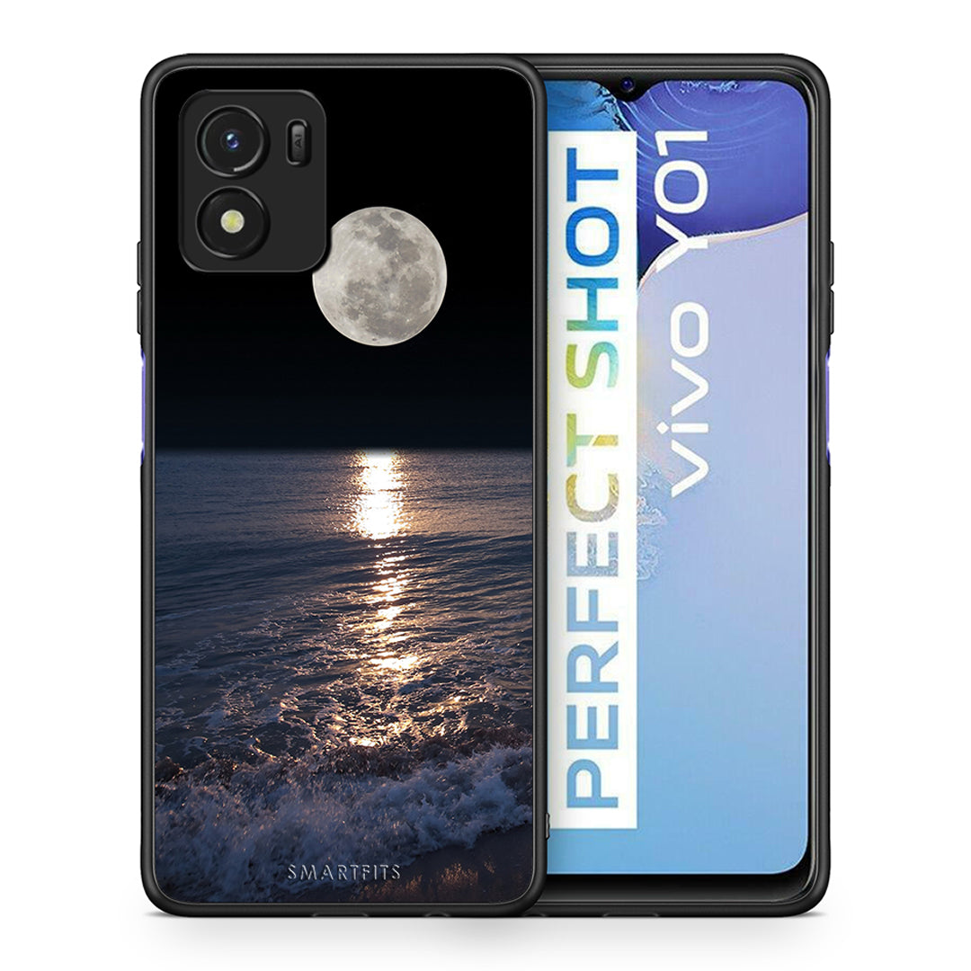 Θήκη Vivo Y01 / Y15s Moon Landscape από τη Smartfits με σχέδιο στο πίσω μέρος και μαύρο περίβλημα | Vivo Y01 / Y15s Moon Landscape case with colorful back and black bezels