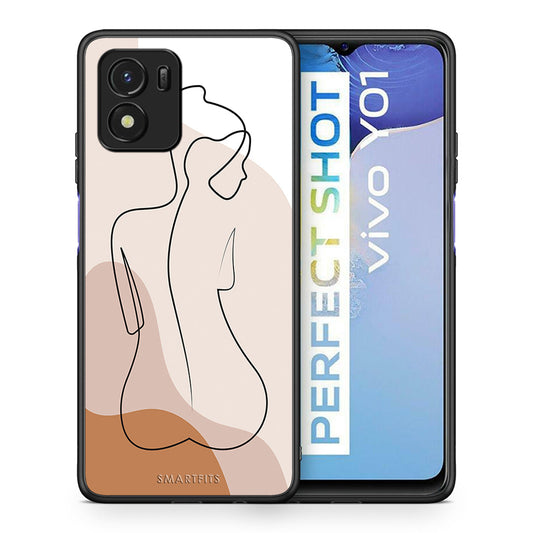 Θήκη Vivo Y01 / Y15s LineArt Woman από τη Smartfits με σχέδιο στο πίσω μέρος και μαύρο περίβλημα | Vivo Y01 / Y15s LineArt Woman case with colorful back and black bezels