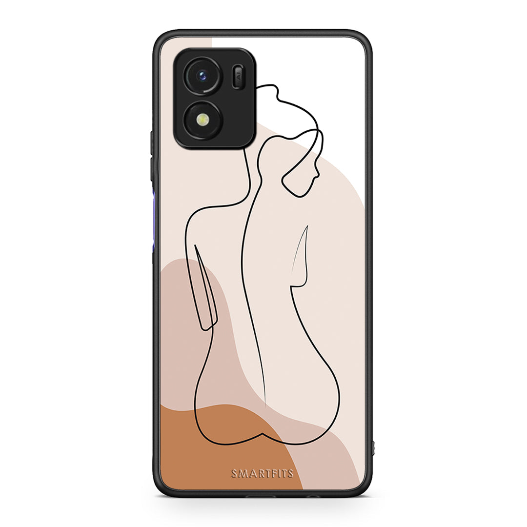 Vivo Y01 / Y15s LineArt Woman θήκη από τη Smartfits με σχέδιο στο πίσω μέρος και μαύρο περίβλημα | Smartphone case with colorful back and black bezels by Smartfits