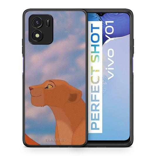 Θήκη Αγίου Βαλεντίνου Vivo Y01 / Y15s Lion Love 2 από τη Smartfits με σχέδιο στο πίσω μέρος και μαύρο περίβλημα | Vivo Y01 / Y15s Lion Love 2 case with colorful back and black bezels