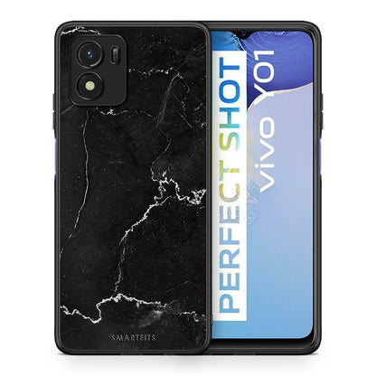 Θήκη Vivo Y01 / Y15s Black Marble από τη Smartfits με σχέδιο στο πίσω μέρος και μαύρο περίβλημα | Vivo Y01 / Y15s Black Marble case with colorful back and black bezels