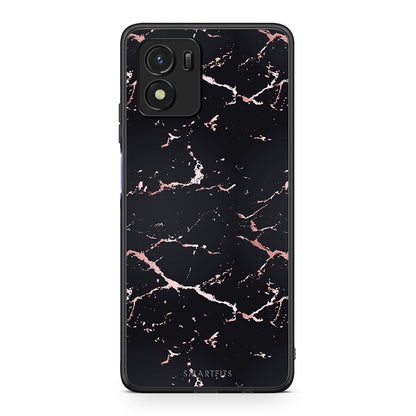 4 - Vivo Y01 / Y15s Black Rosegold Marble case, cover, bumper