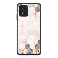 Thumbnail for 4 - Vivo Y01 / Y15s Hexagon Pink Marble case, cover, bumper