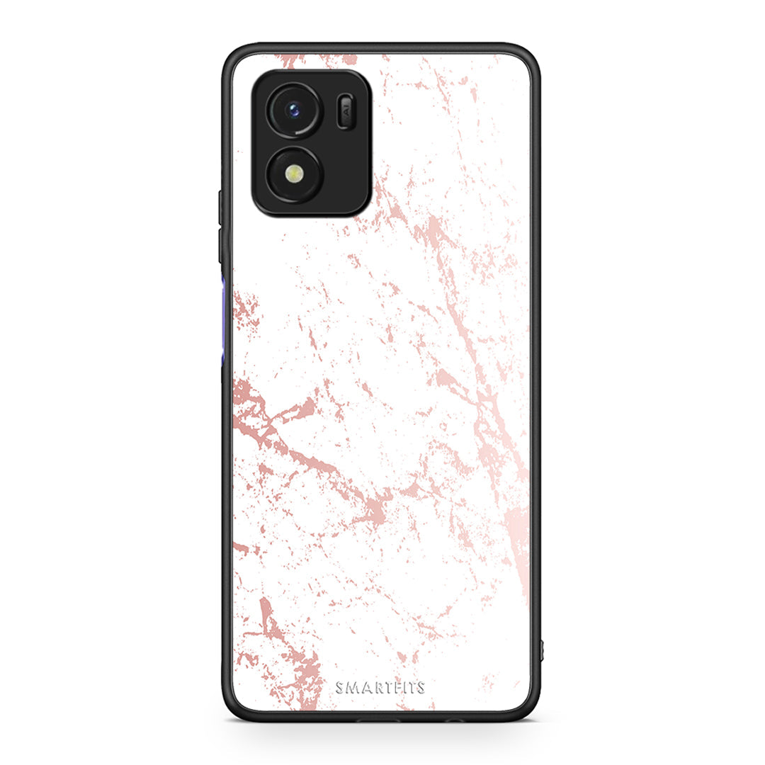 116 - Vivo Y01 / Y15s Pink Splash Marble case, cover, bumper
