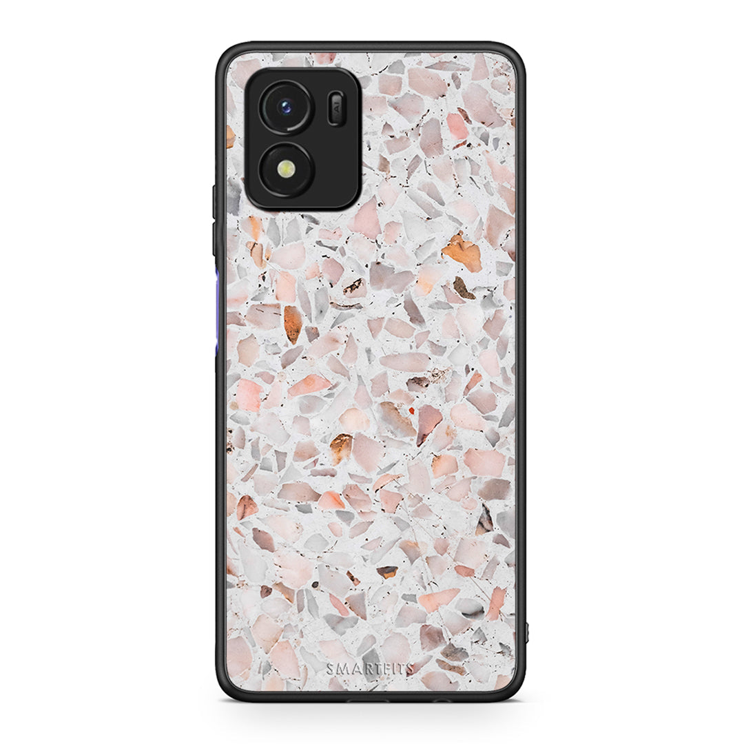 Vivo Y01 / Y15s Marble Terrazzo θήκη από τη Smartfits με σχέδιο στο πίσω μέρος και μαύρο περίβλημα | Smartphone case with colorful back and black bezels by Smartfits