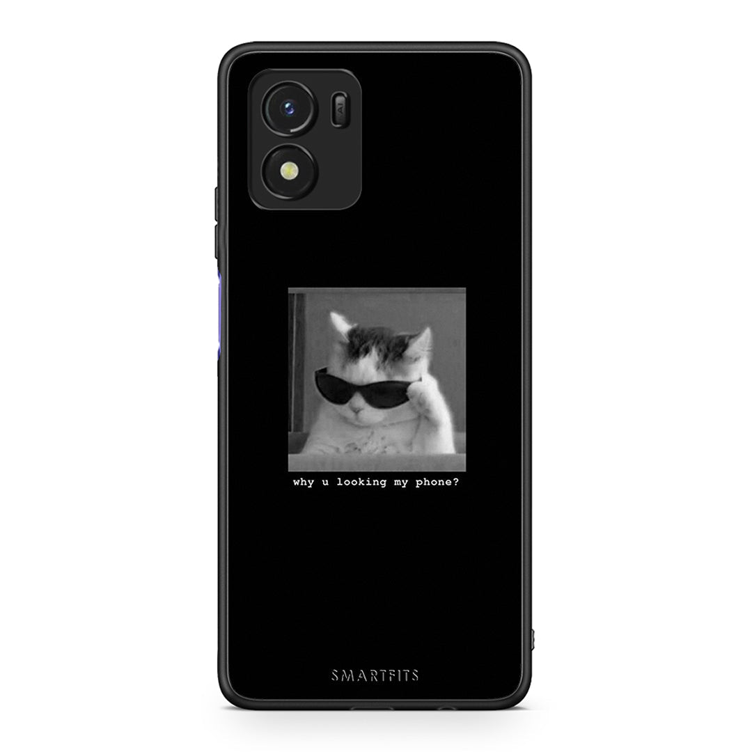 Vivo Y01 / Y15s Meme Cat θήκη από τη Smartfits με σχέδιο στο πίσω μέρος και μαύρο περίβλημα | Smartphone case with colorful back and black bezels by Smartfits