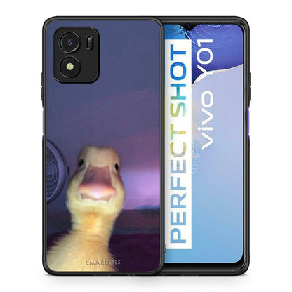 Θήκη Vivo Y01 / Y15s Meme Duck από τη Smartfits με σχέδιο στο πίσω μέρος και μαύρο περίβλημα | Vivo Y01 / Y15s Meme Duck case with colorful back and black bezels