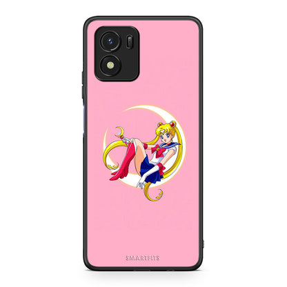 Vivo Y01 / Y15s Moon Girl θήκη από τη Smartfits με σχέδιο στο πίσω μέρος και μαύρο περίβλημα | Smartphone case with colorful back and black bezels by Smartfits