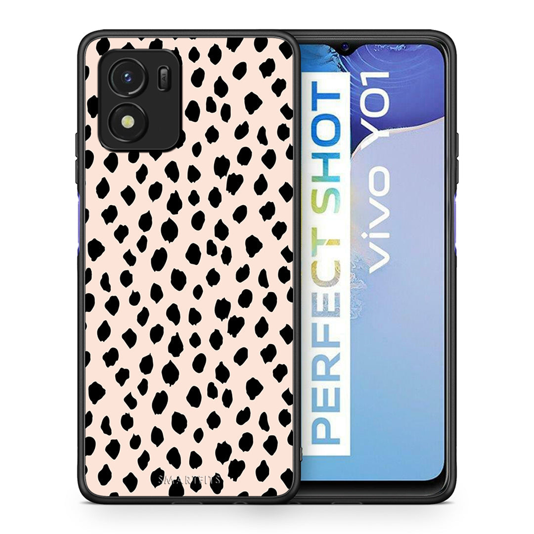 Θήκη Vivo Y01 / Y15s New Polka Dots από τη Smartfits με σχέδιο στο πίσω μέρος και μαύρο περίβλημα | Vivo Y01 / Y15s New Polka Dots case with colorful back and black bezels