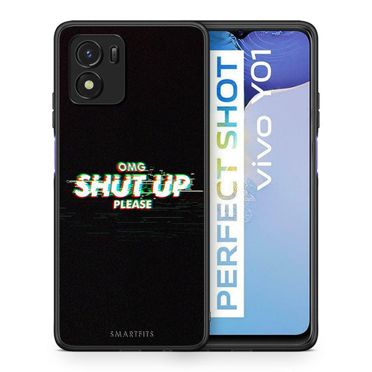 Θήκη Vivo Y01 / Y15s OMG ShutUp από τη Smartfits με σχέδιο στο πίσω μέρος και μαύρο περίβλημα | Vivo Y01 / Y15s OMG ShutUp case with colorful back and black bezels