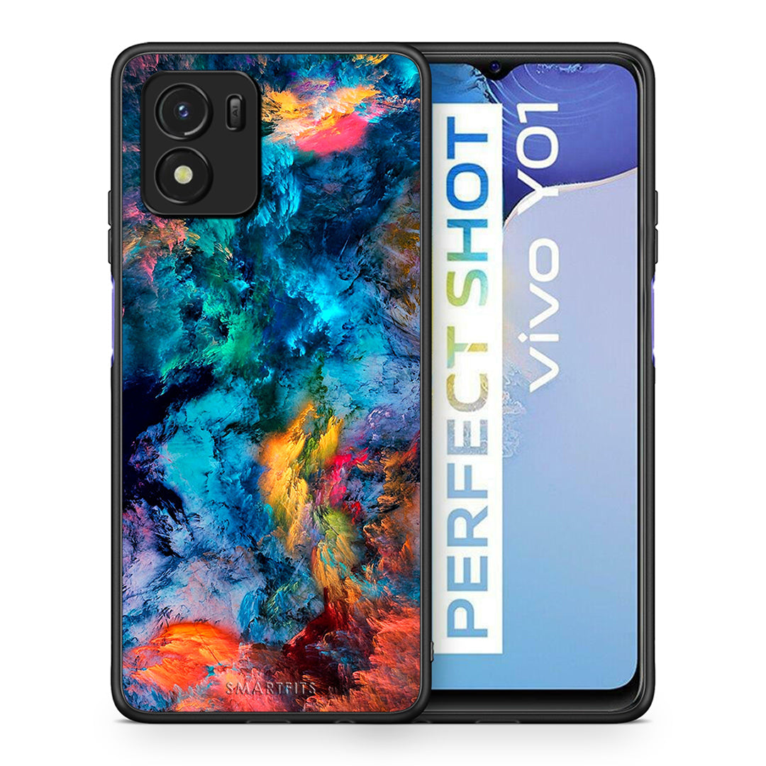 Θήκη Vivo Y01 / Y15s Crayola Paint από τη Smartfits με σχέδιο στο πίσω μέρος και μαύρο περίβλημα | Vivo Y01 / Y15s Crayola Paint case with colorful back and black bezels