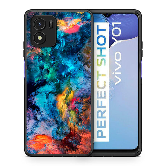 Θήκη Vivo Y01 / Y15s Crayola Paint από τη Smartfits με σχέδιο στο πίσω μέρος και μαύρο περίβλημα | Vivo Y01 / Y15s Crayola Paint case with colorful back and black bezels