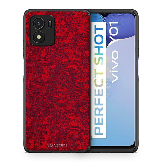 Θήκη Vivo Y01 / Y15s Paisley Cashmere από τη Smartfits με σχέδιο στο πίσω μέρος και μαύρο περίβλημα | Vivo Y01 / Y15s Paisley Cashmere case with colorful back and black bezels