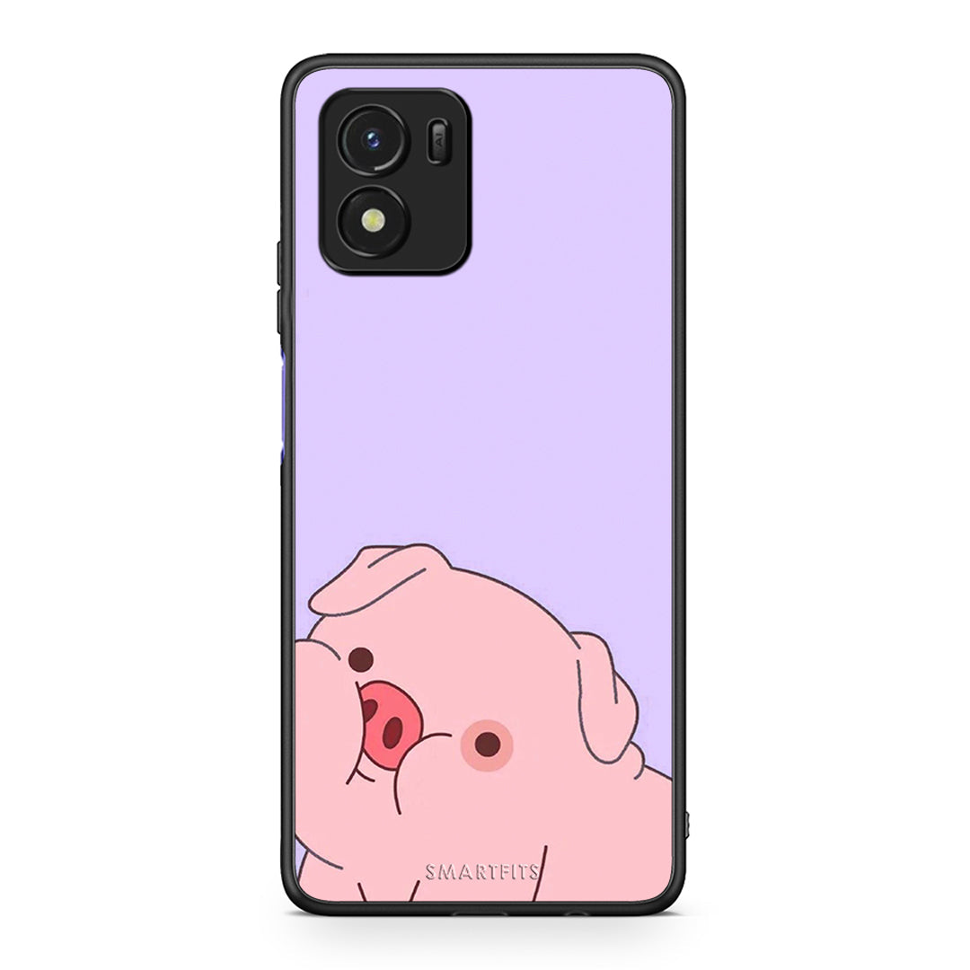 Vivo Y01 / Y15s Pig Love 2 Θήκη Αγίου Βαλεντίνου από τη Smartfits με σχέδιο στο πίσω μέρος και μαύρο περίβλημα | Smartphone case with colorful back and black bezels by Smartfits
