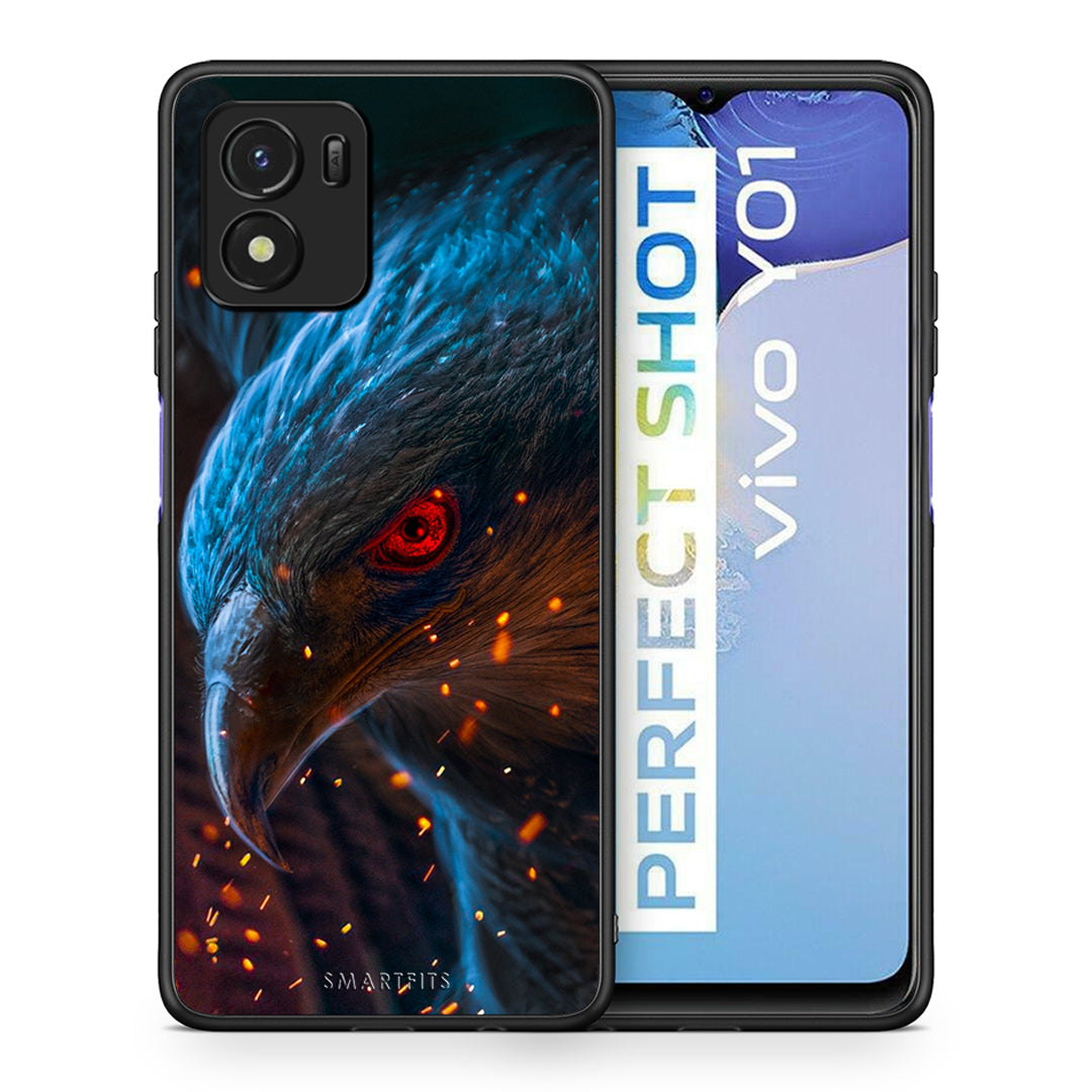 Θήκη Vivo Y01 / Y15s Eagle PopArt από τη Smartfits με σχέδιο στο πίσω μέρος και μαύρο περίβλημα | Vivo Y01 / Y15s Eagle PopArt case with colorful back and black bezels