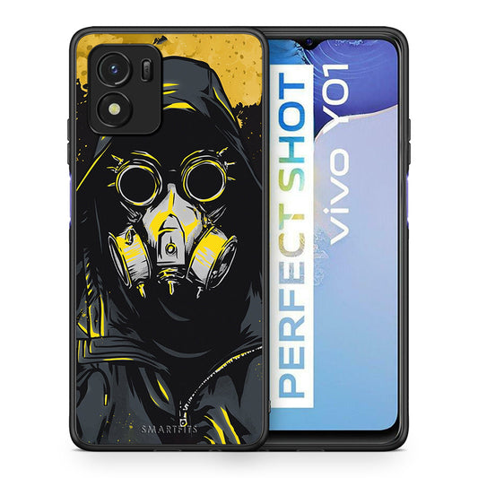 Θήκη Vivo Y01 / Y15s Mask PopArt από τη Smartfits με σχέδιο στο πίσω μέρος και μαύρο περίβλημα | Vivo Y01 / Y15s Mask PopArt case with colorful back and black bezels