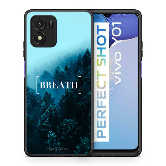 Θήκη Vivo Y01 / Y15s Breath Quote από τη Smartfits με σχέδιο στο πίσω μέρος και μαύρο περίβλημα | Vivo Y01 / Y15s Breath Quote case with colorful back and black bezels