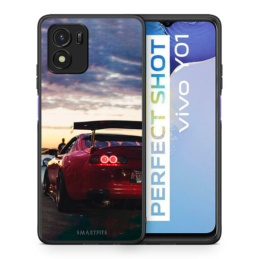 Θήκη Vivo Y01 / Y15s Racing Supra από τη Smartfits με σχέδιο στο πίσω μέρος και μαύρο περίβλημα | Vivo Y01 / Y15s Racing Supra case with colorful back and black bezels