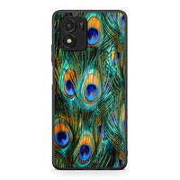 Thumbnail for Vivo Y01 / Y15s Real Peacock Feathers θήκη από τη Smartfits με σχέδιο στο πίσω μέρος και μαύρο περίβλημα | Smartphone case with colorful back and black bezels by Smartfits