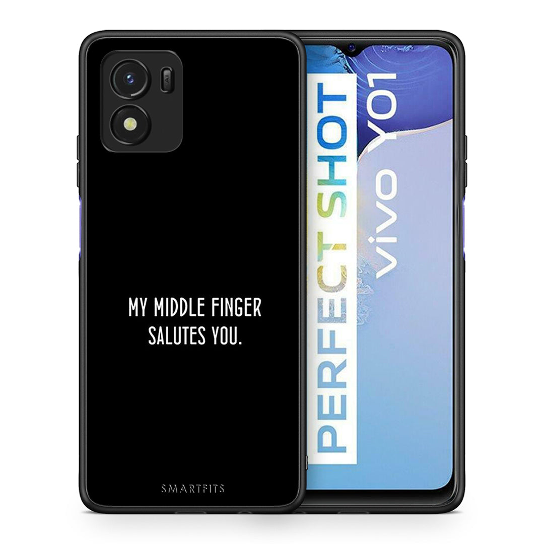 Θήκη Vivo Y01 / Y15s Salute από τη Smartfits με σχέδιο στο πίσω μέρος και μαύρο περίβλημα | Vivo Y01 / Y15s Salute case with colorful back and black bezels