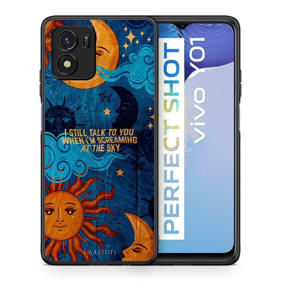 Θήκη Vivo Y01 / Y15s Screaming Sky από τη Smartfits με σχέδιο στο πίσω μέρος και μαύρο περίβλημα | Vivo Y01 / Y15s Screaming Sky case with colorful back and black bezels