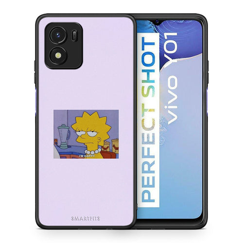 Θήκη Vivo Y01 / Y15s So Happy από τη Smartfits με σχέδιο στο πίσω μέρος και μαύρο περίβλημα | Vivo Y01 / Y15s So Happy case with colorful back and black bezels