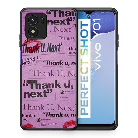 Θήκη Αγίου Βαλεντίνου Vivo Y01 / Y15s Thank You Next από τη Smartfits με σχέδιο στο πίσω μέρος και μαύρο περίβλημα | Vivo Y01 / Y15s Thank You Next case with colorful back and black bezels