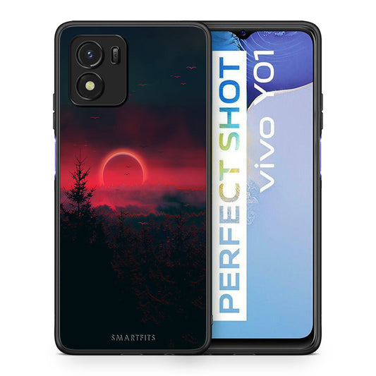 Θήκη Vivo Y01 / Y15s Sunset Tropic από τη Smartfits με σχέδιο στο πίσω μέρος και μαύρο περίβλημα | Vivo Y01 / Y15s Sunset Tropic case with colorful back and black bezels