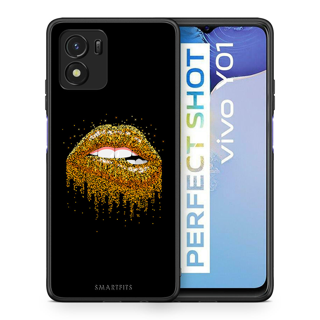 Θήκη Vivo Y01 / Y15s Golden Valentine από τη Smartfits με σχέδιο στο πίσω μέρος και μαύρο περίβλημα | Vivo Y01 / Y15s Golden Valentine case with colorful back and black bezels