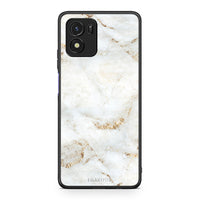 Thumbnail for Vivo Y01 / Y15s White Gold Marble θήκη από τη Smartfits με σχέδιο στο πίσω μέρος και μαύρο περίβλημα | Smartphone case with colorful back and black bezels by Smartfits