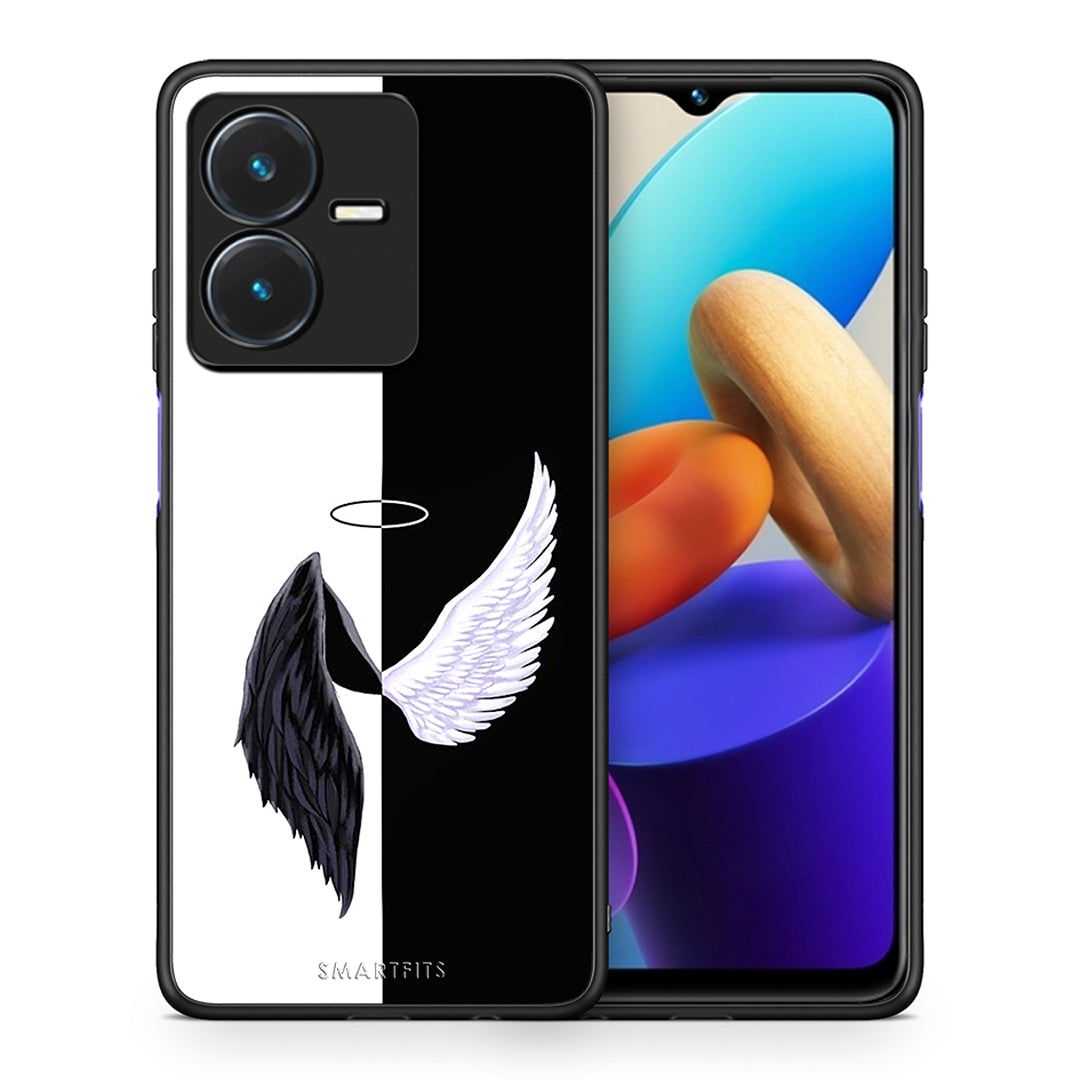 Θήκη Vivo Y22s Angels Demons από τη Smartfits με σχέδιο στο πίσω μέρος και μαύρο περίβλημα | Vivo Y22s Angels Demons case with colorful back and black bezels