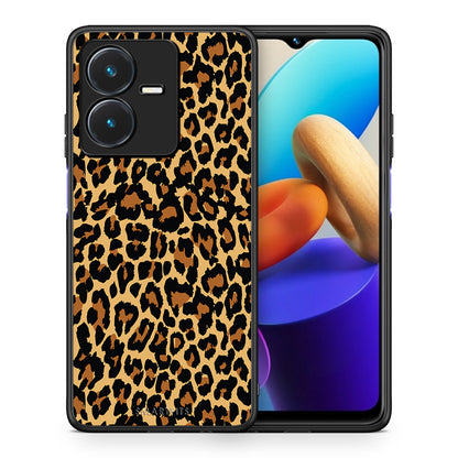 Θήκη Vivo Y22s Leopard Animal από τη Smartfits με σχέδιο στο πίσω μέρος και μαύρο περίβλημα | Vivo Y22s Leopard Animal case with colorful back and black bezels