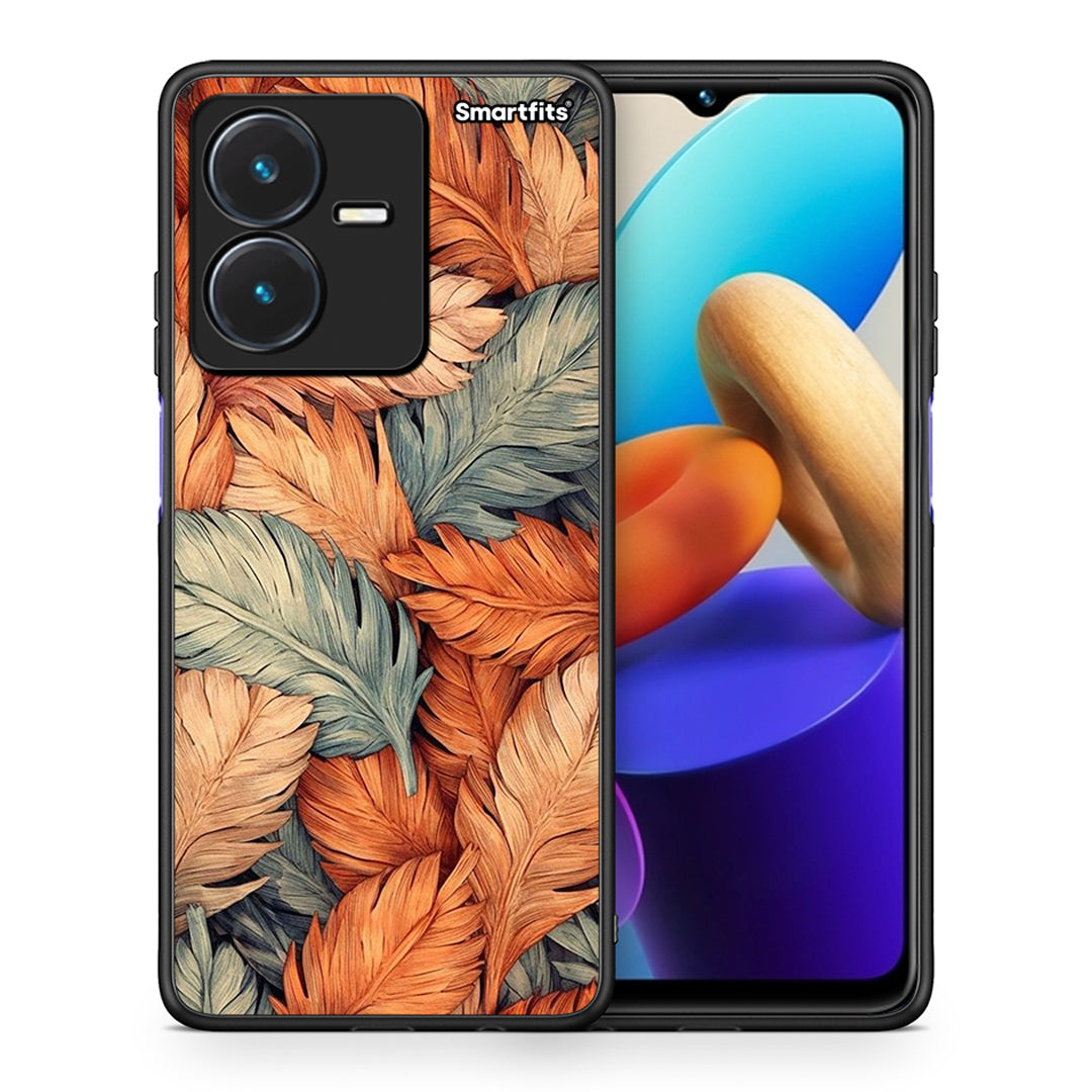 Θήκη Vivo Y22s Autumn Leaves από τη Smartfits με σχέδιο στο πίσω μέρος και μαύρο περίβλημα | Vivo Y22s Autumn Leaves case with colorful back and black bezels