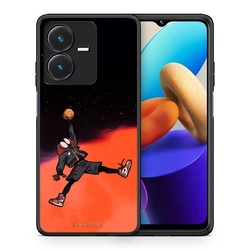 Θήκη Vivo Y22s Basketball Hero από τη Smartfits με σχέδιο στο πίσω μέρος και μαύρο περίβλημα | Vivo Y22s Basketball Hero case with colorful back and black bezels