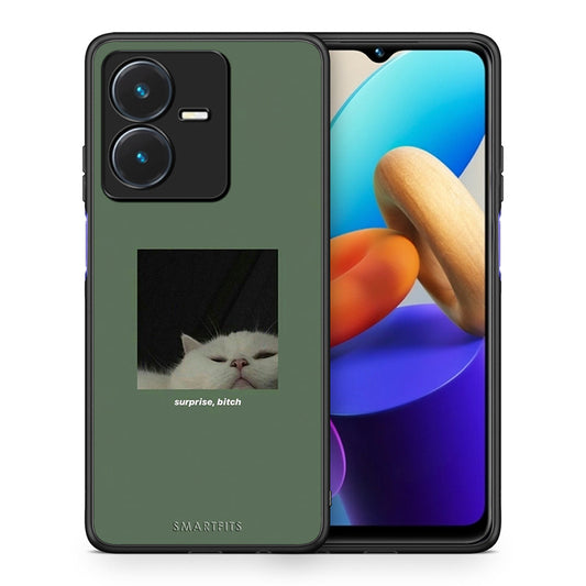 Θήκη Vivo Y22s Bitch Surprise από τη Smartfits με σχέδιο στο πίσω μέρος και μαύρο περίβλημα | Vivo Y22s Bitch Surprise case with colorful back and black bezels