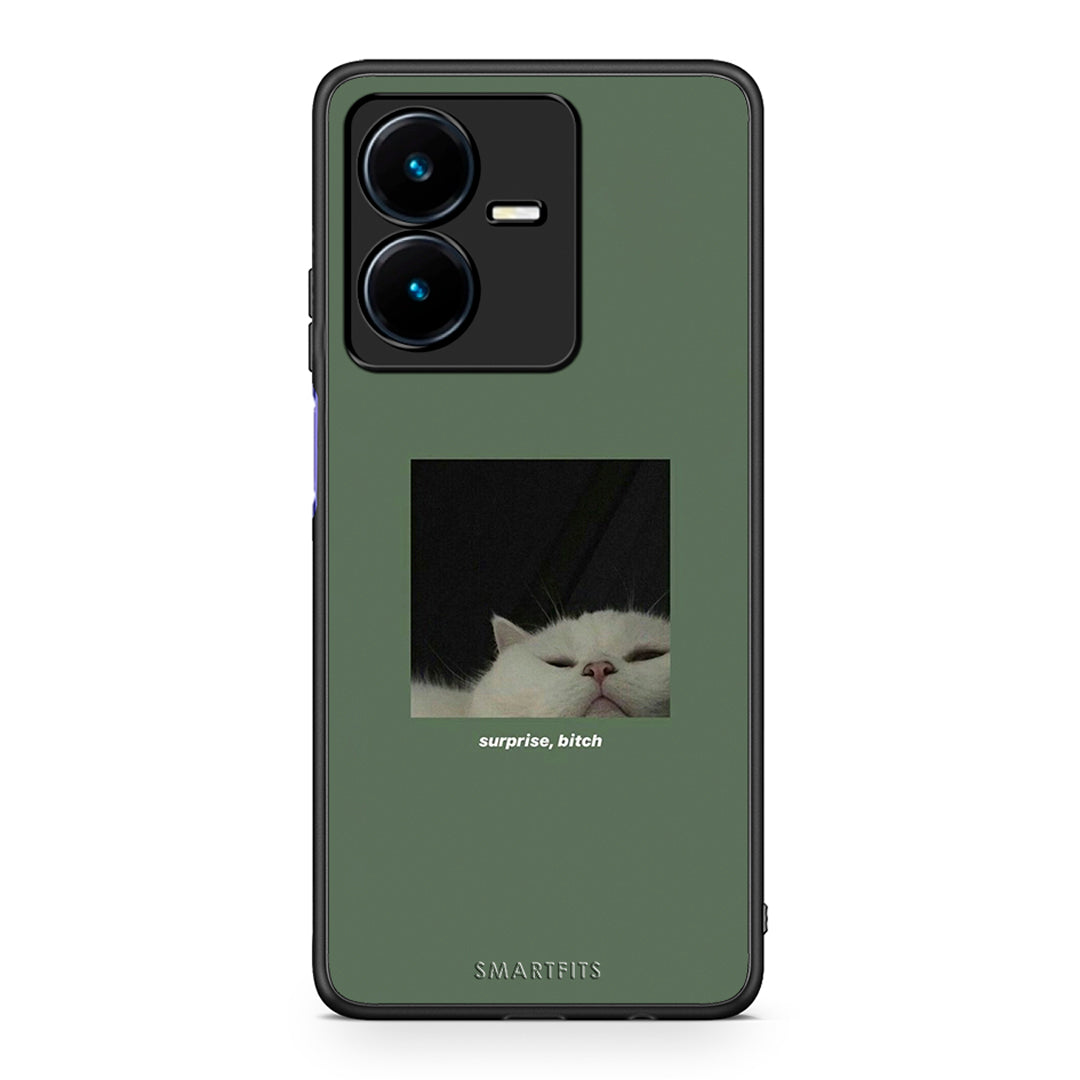 Vivo Y22s Bitch Surprise θήκη από τη Smartfits με σχέδιο στο πίσω μέρος και μαύρο περίβλημα | Smartphone case with colorful back and black bezels by Smartfits
