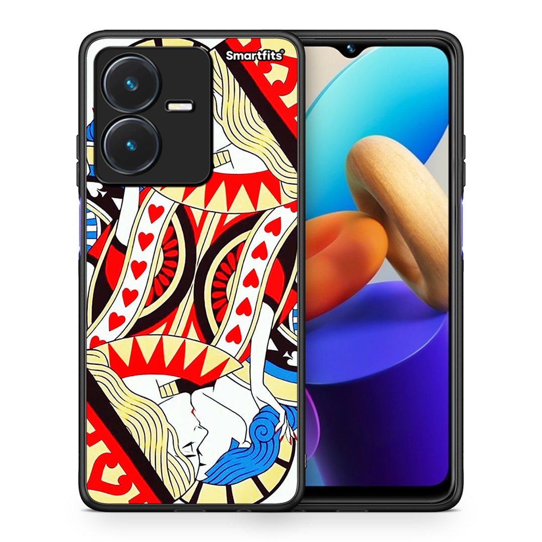 Θήκη Vivo Y22s Card Love από τη Smartfits με σχέδιο στο πίσω μέρος και μαύρο περίβλημα | Vivo Y22s Card Love case with colorful back and black bezels
