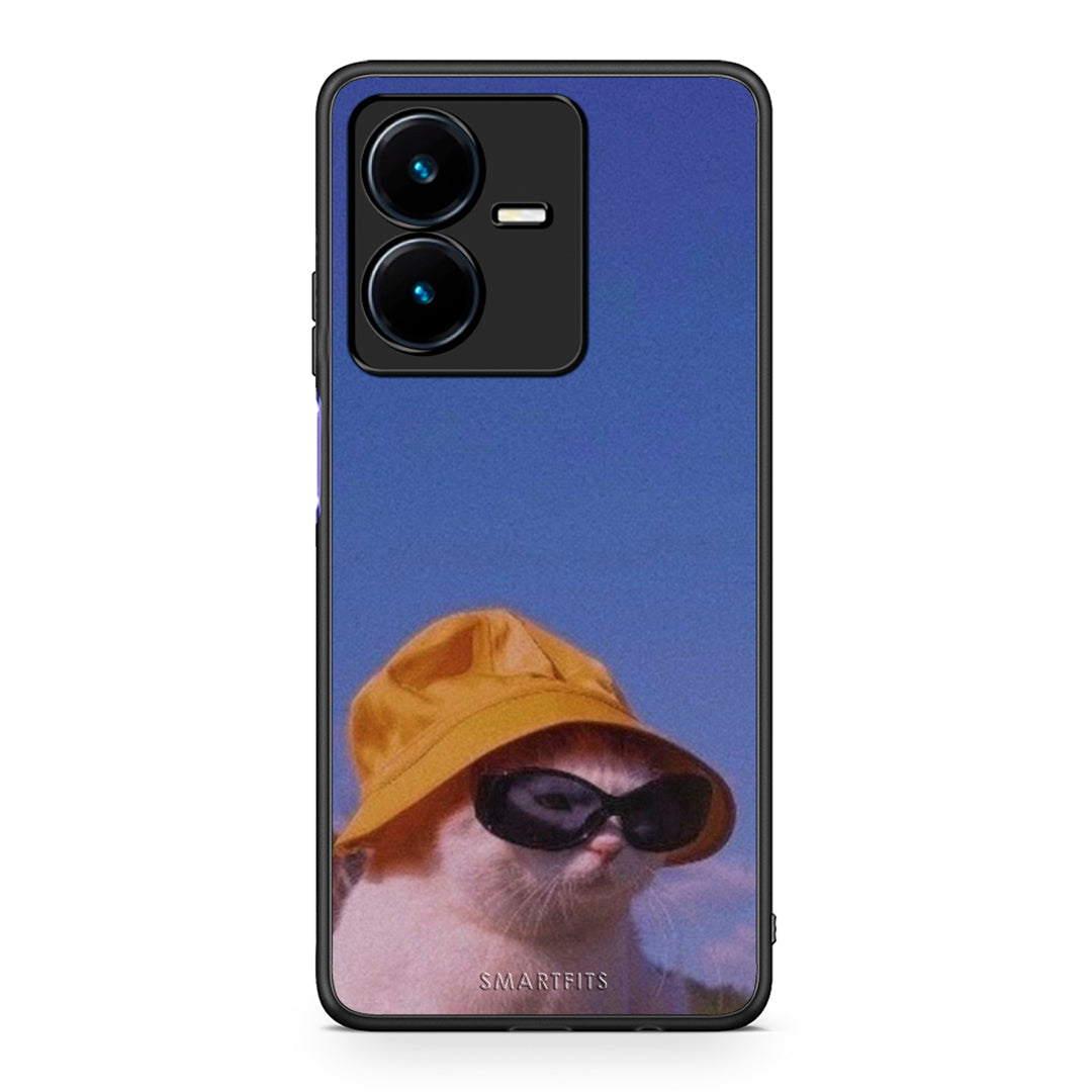Vivo Y22s Cat Diva θήκη από τη Smartfits με σχέδιο στο πίσω μέρος και μαύρο περίβλημα | Smartphone case with colorful back and black bezels by Smartfits