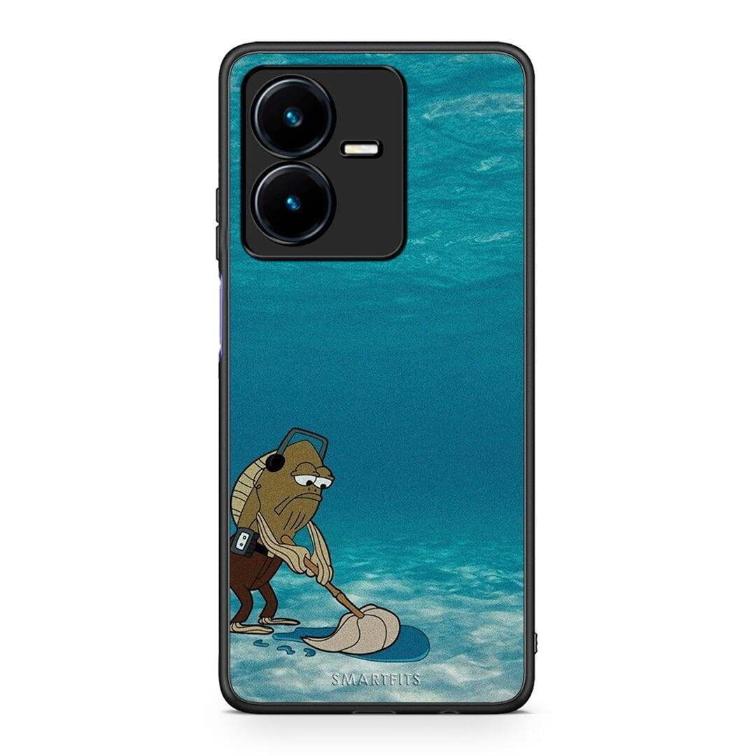 Vivo Y22s Clean The Ocean Θήκη από τη Smartfits με σχέδιο στο πίσω μέρος και μαύρο περίβλημα | Smartphone case with colorful back and black bezels by Smartfits