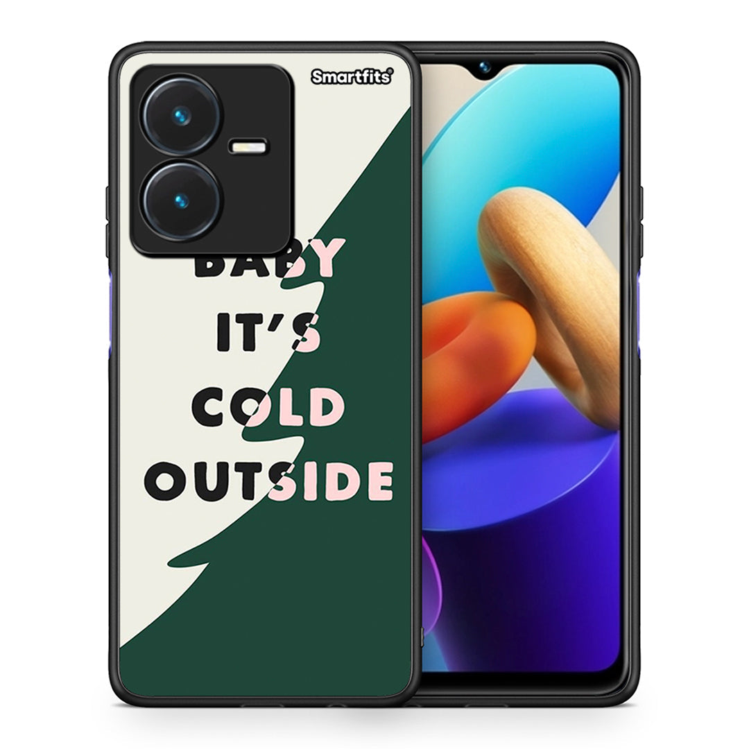 Θήκη Vivo Y22s Cold Outside από τη Smartfits με σχέδιο στο πίσω μέρος και μαύρο περίβλημα | Vivo Y22s Cold Outside case with colorful back and black bezels