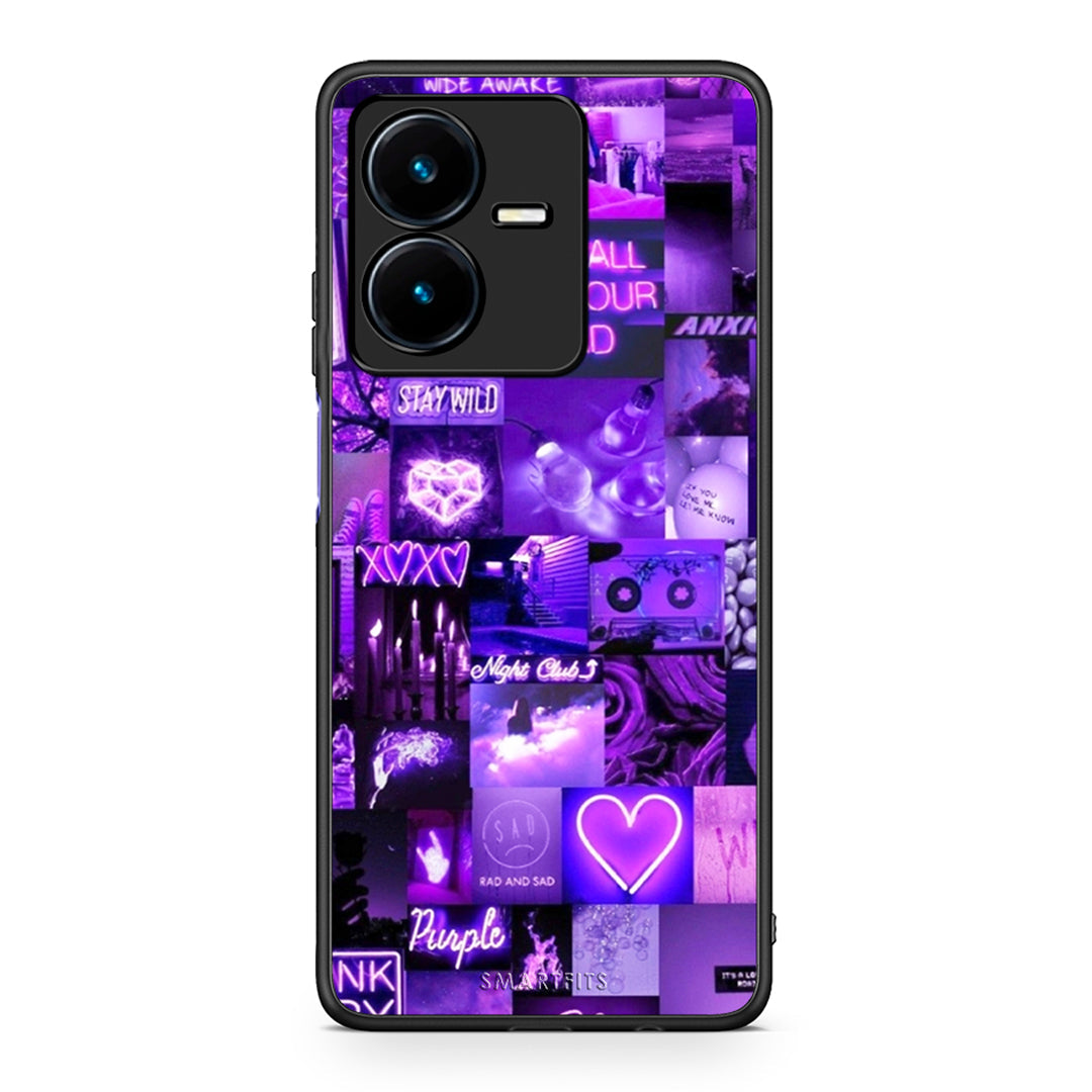 Vivo Y22s Collage Stay Wild Θήκη Αγίου Βαλεντίνου από τη Smartfits με σχέδιο στο πίσω μέρος και μαύρο περίβλημα | Smartphone case with colorful back and black bezels by Smartfits