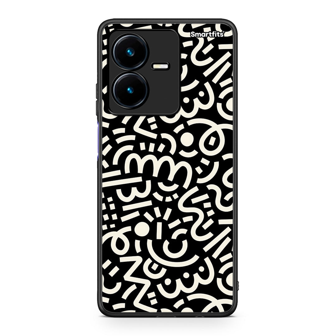 Vivo Y22s Doodle Art θήκη από τη Smartfits με σχέδιο στο πίσω μέρος και μαύρο περίβλημα | Smartphone case with colorful back and black bezels by Smartfits
