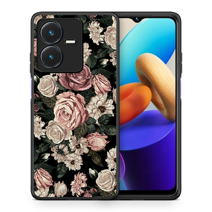 Θήκη Vivo Y22s Wild Roses Flower από τη Smartfits με σχέδιο στο πίσω μέρος και μαύρο περίβλημα | Vivo Y22s Wild Roses Flower case with colorful back and black bezels